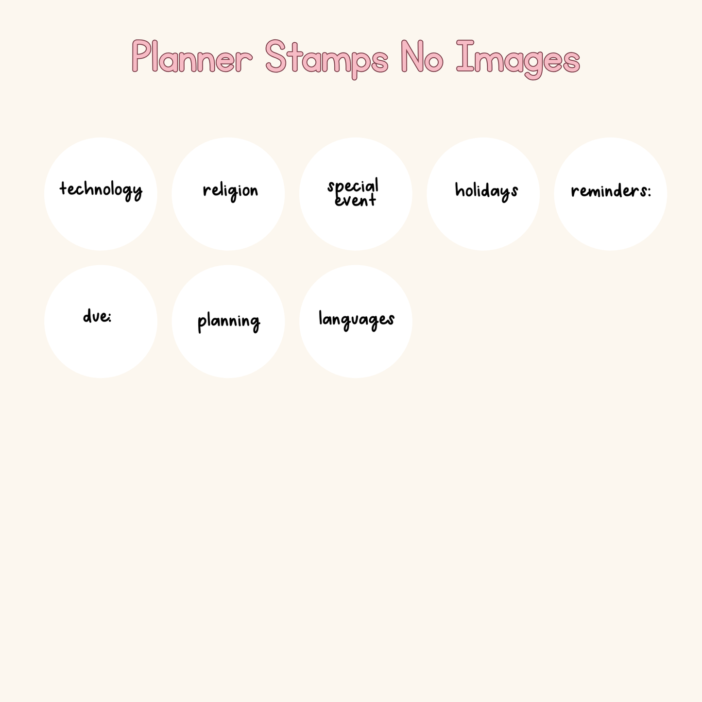 Planner Stamps No Images