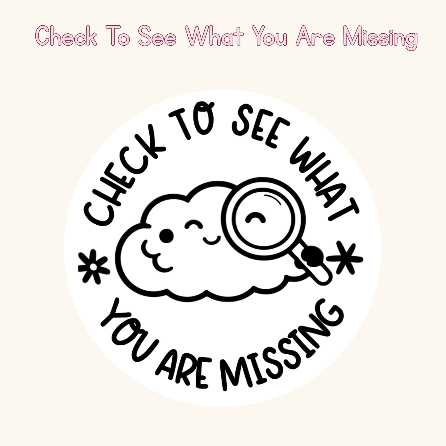Check To See What You Are Missing Stamp