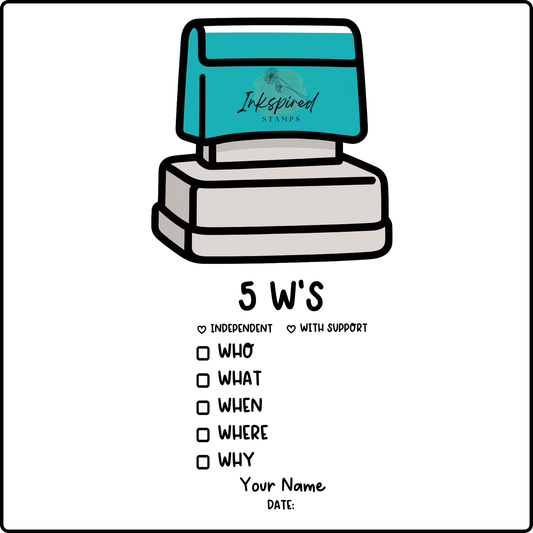 5 W'S Checklist Stamp