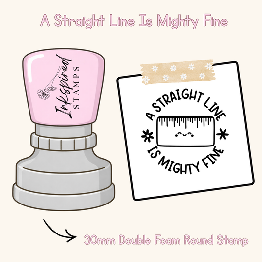 A Straight Line Is Mighty Fine Stamp