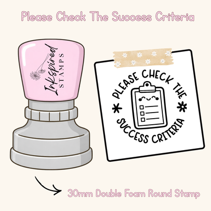 Please Check The Success Criteria Stamp