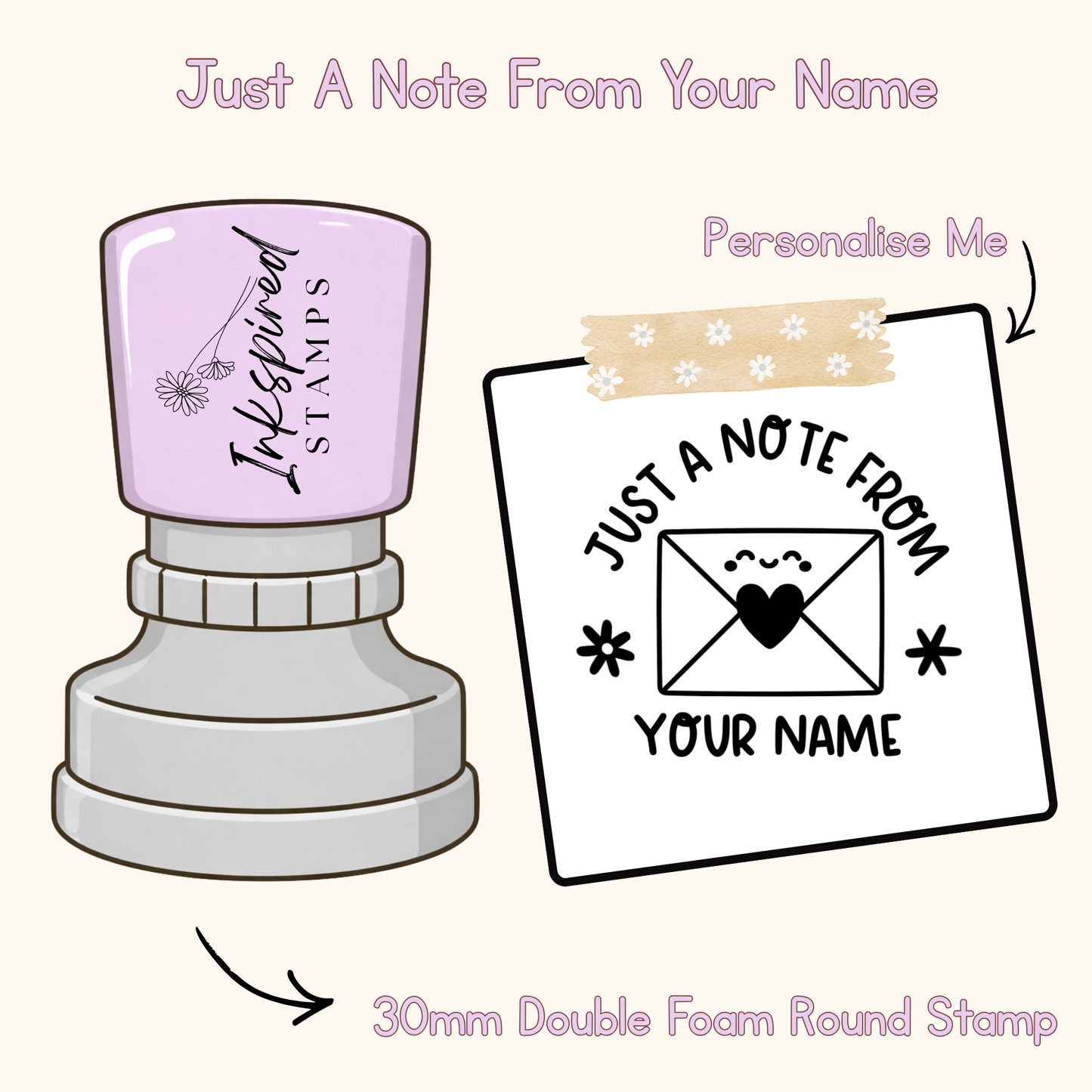 Just A Note From Your Name Personalised Stamp