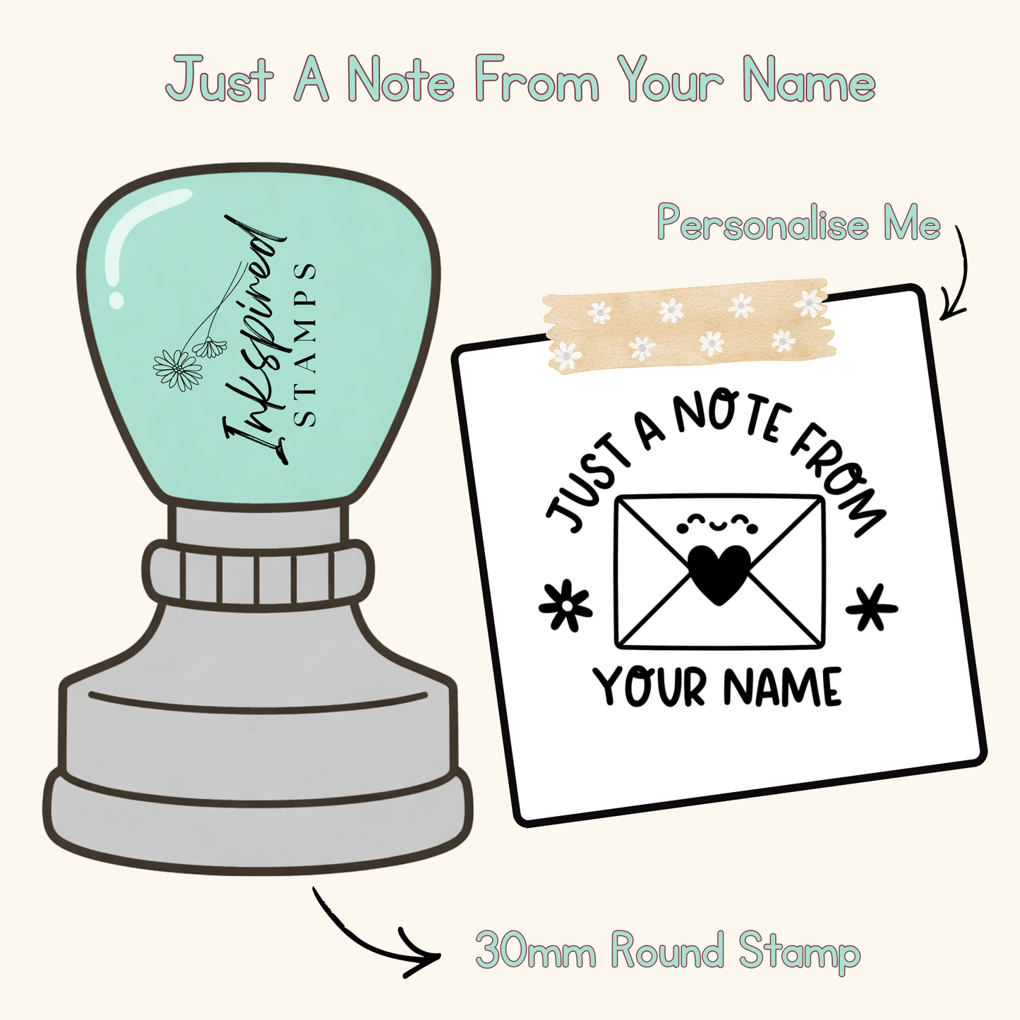 Just A Note From Your Name Personalised Stamp