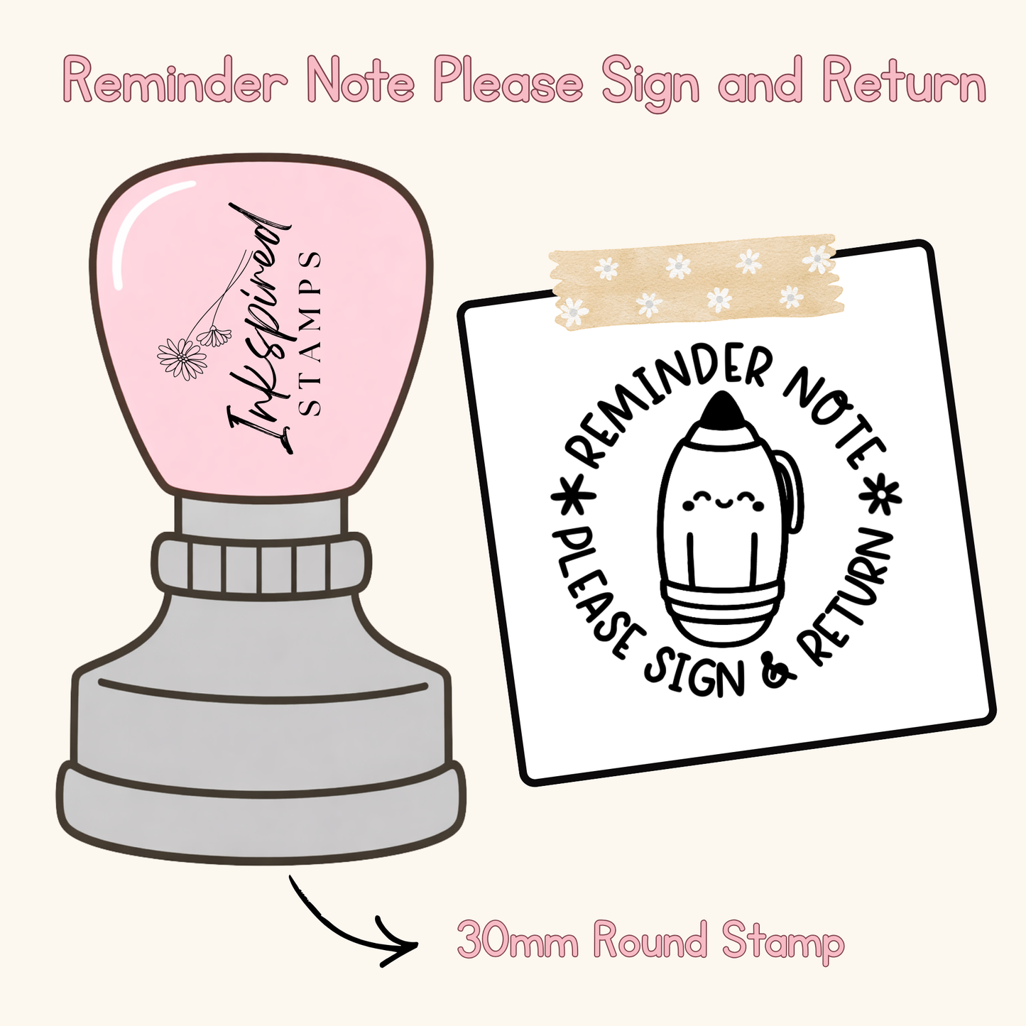 Reminder Note Please Sign and Return Stamp