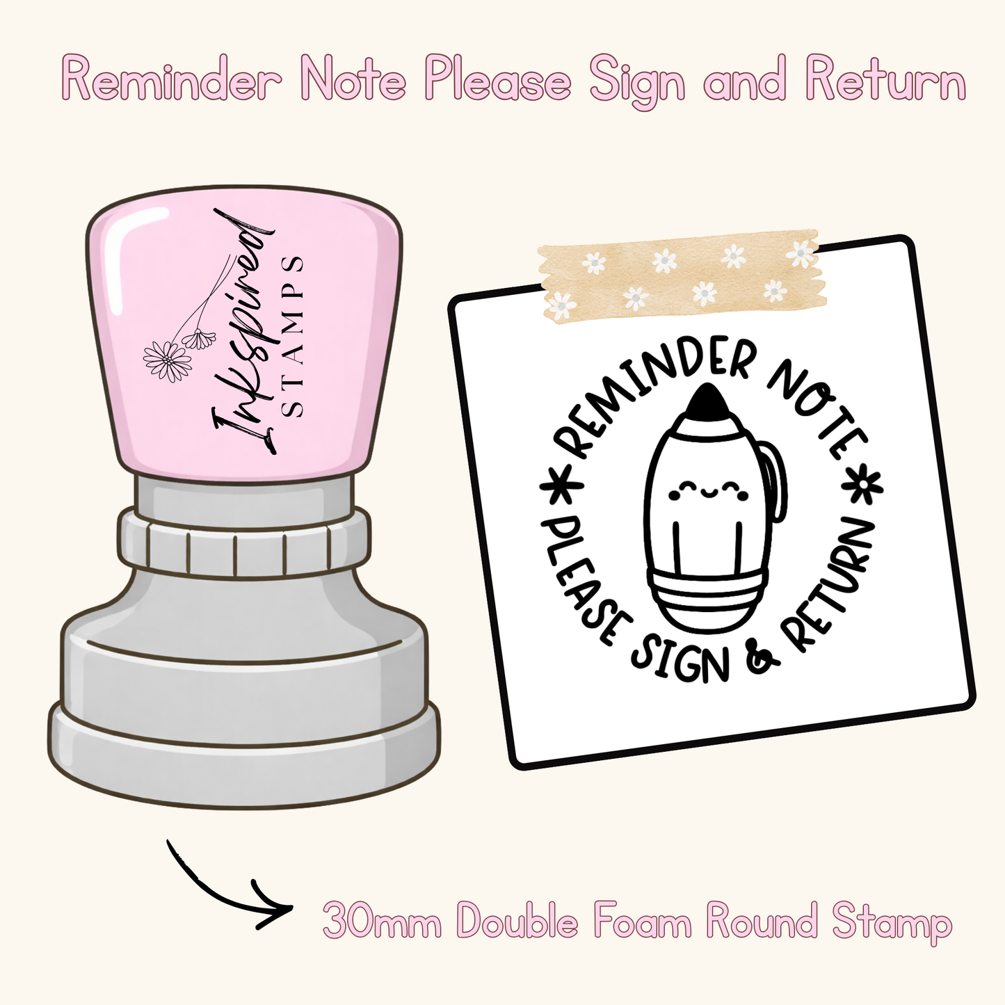 Reminder Note Please Sign and Return Stamp