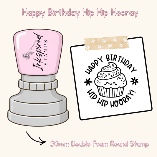 Happy Birthday Hip Hip Hooray Stamp