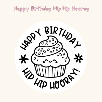 Happy Birthday Hip Hip Hooray Stamp