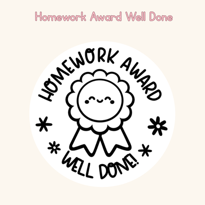 Homework Award Well Done Stamp