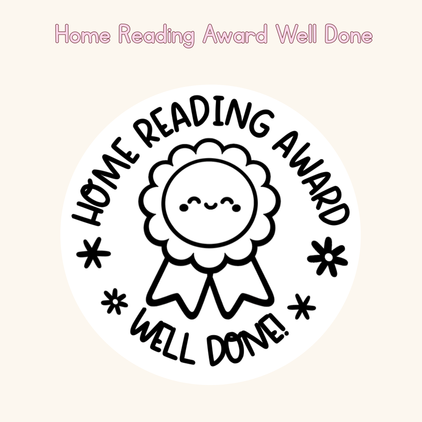 Home Reading Award Well Done Stamp