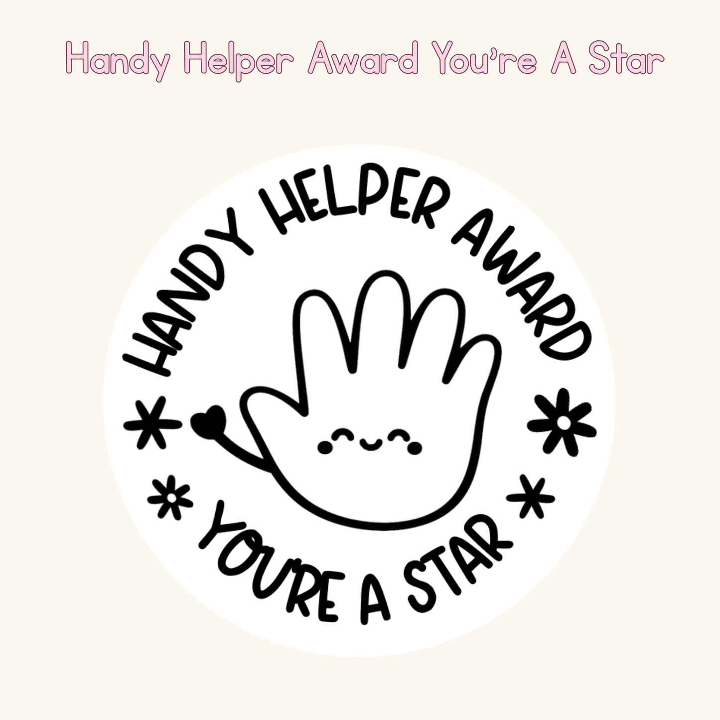 Handy Helper Award You’re A Star Stamp
