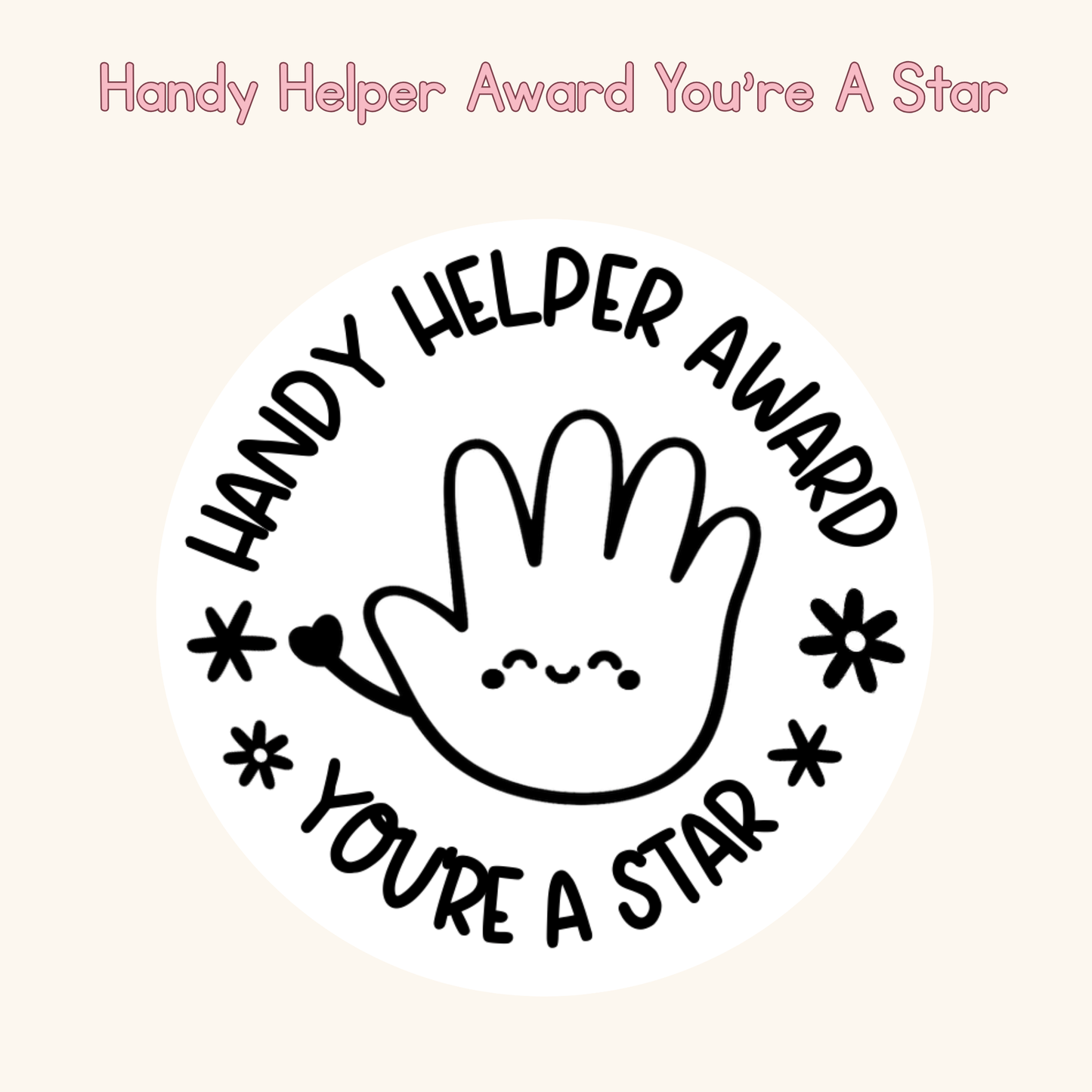 Handy Helper Award You're a Star Stamp