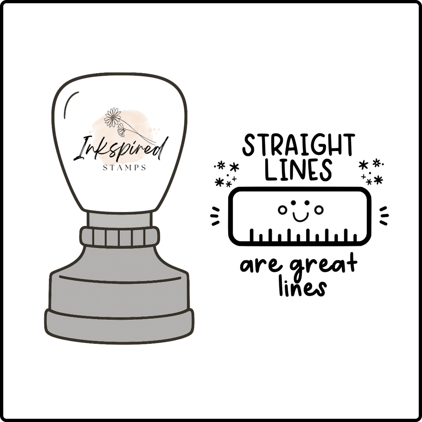 Straight Lines Are Great Lines Stamp