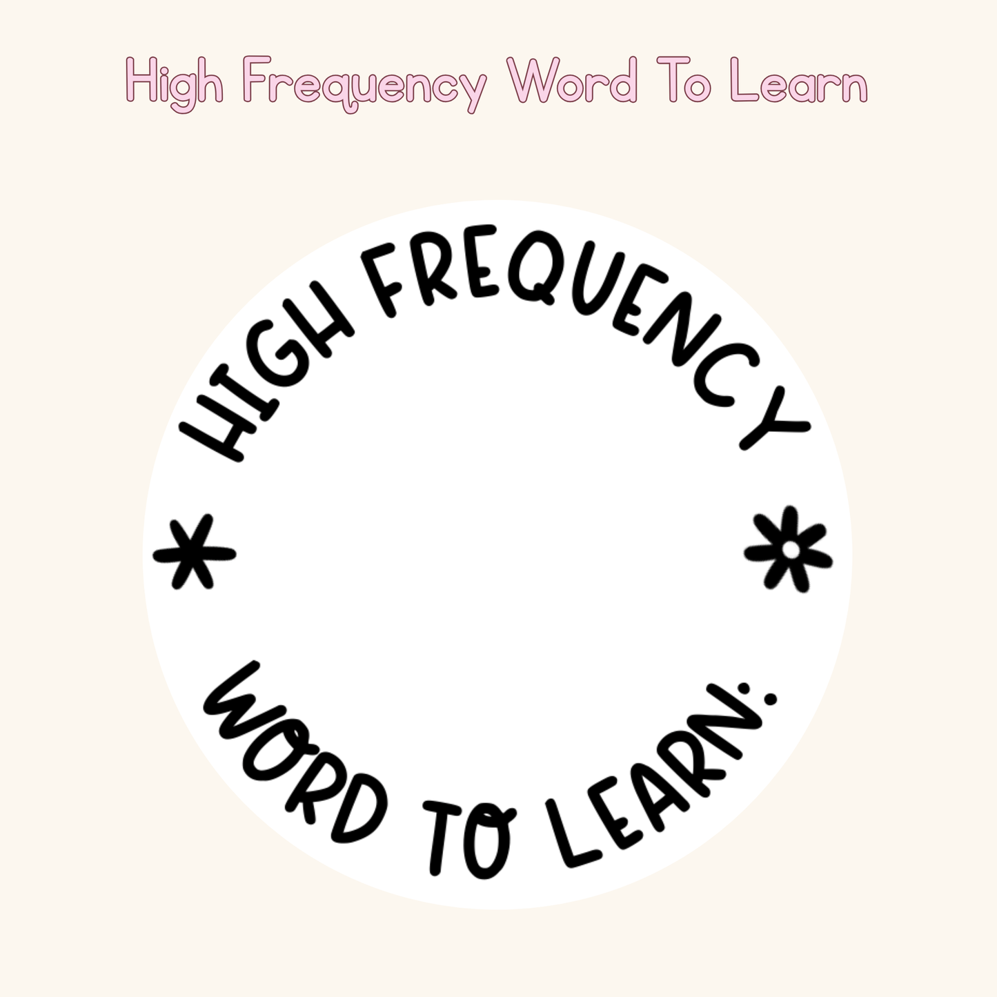 High Frequency Word To Learn: Stamp