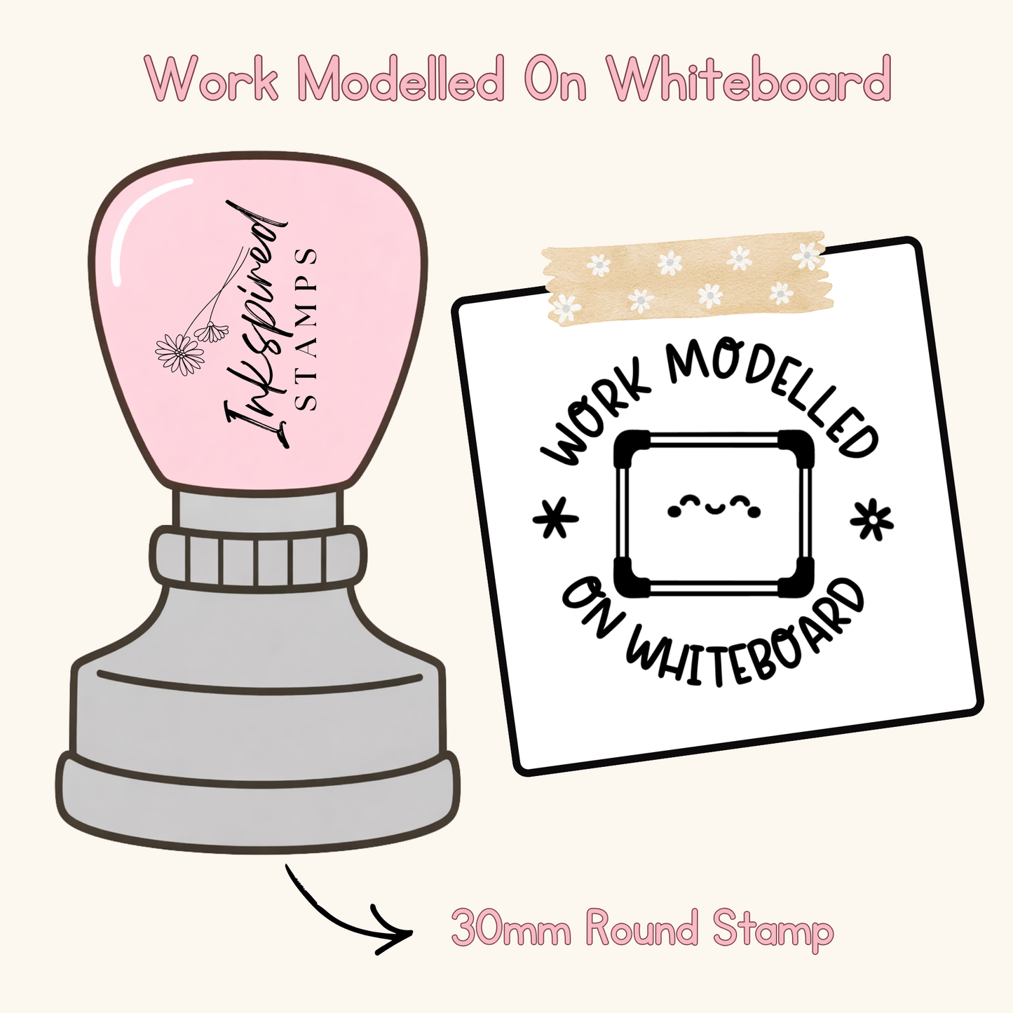 Work Modelled On Whiteboard Stamp