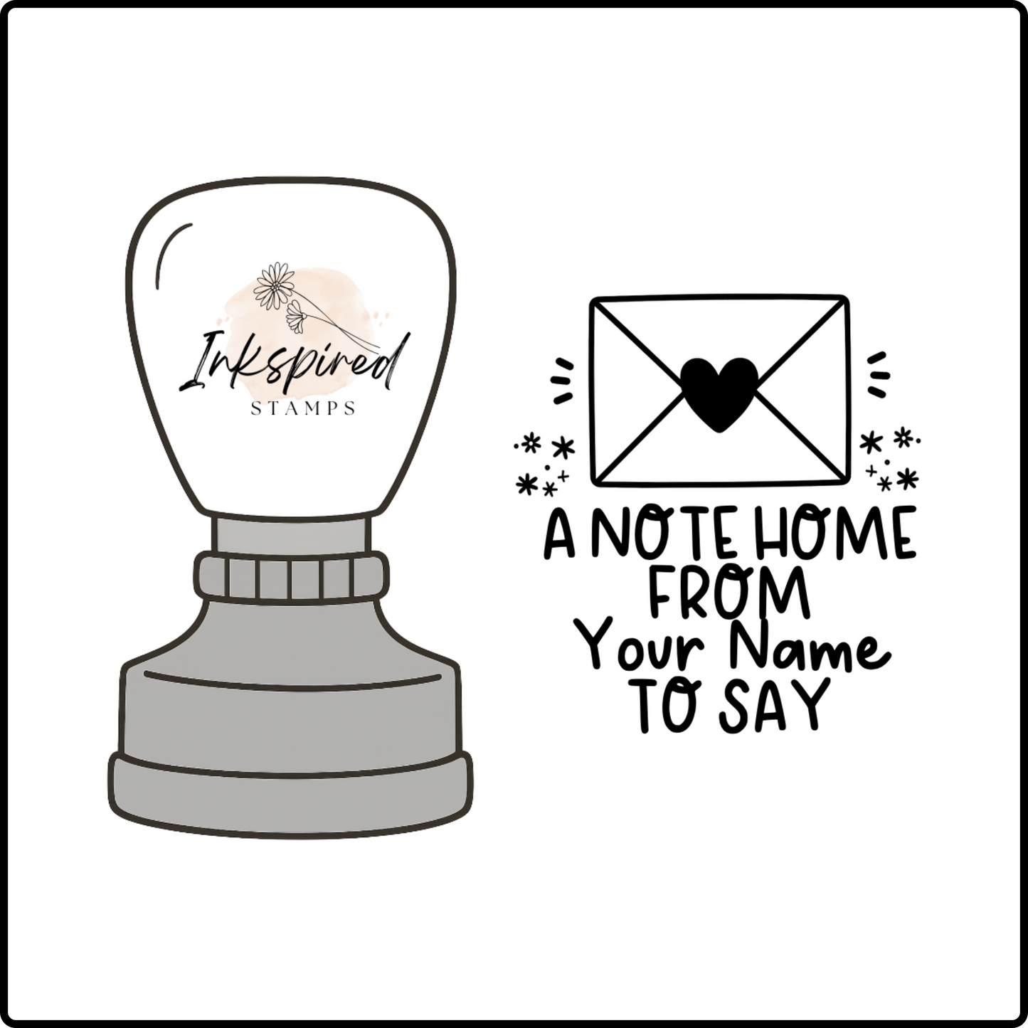 A Note Home From Personalised Stamp