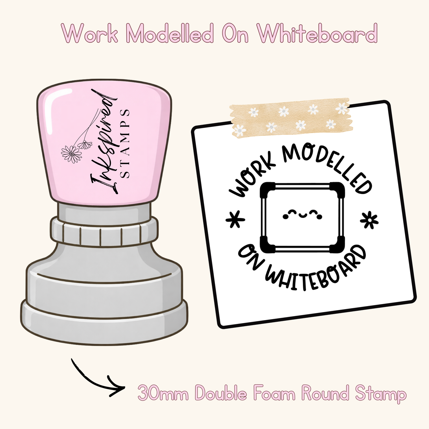 Work Modelled On Whiteboard Stamp
