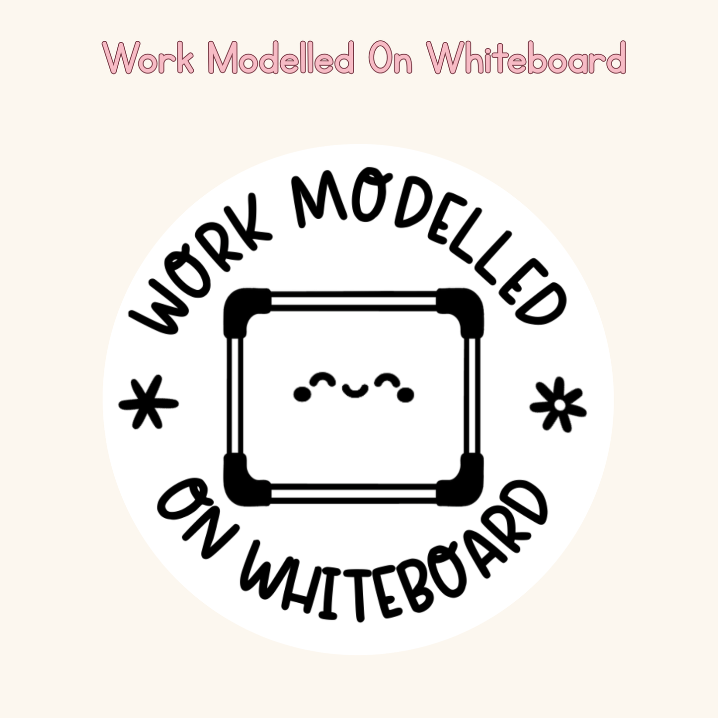Work Modelled On Whiteboard Stamp