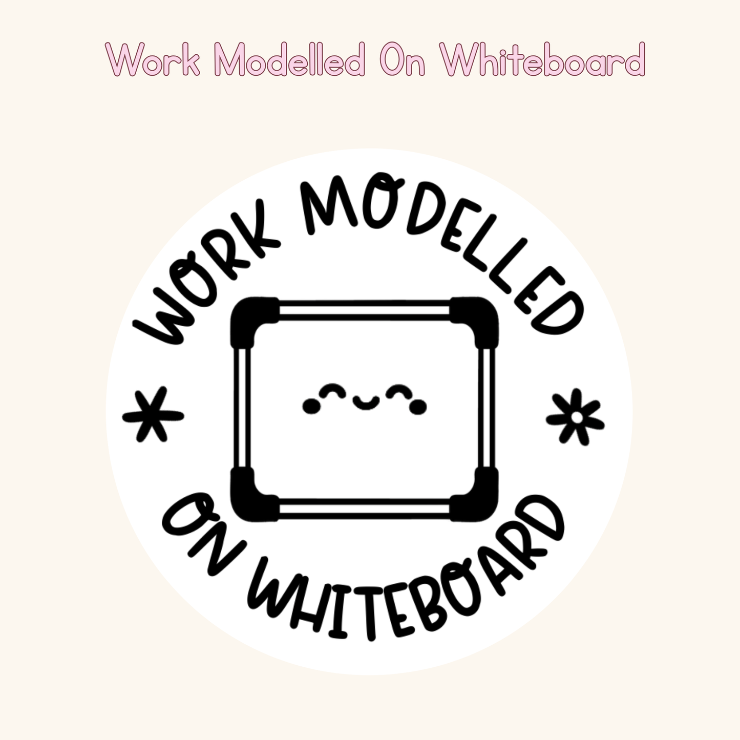 Work Modelled On Whiteboard Stamp