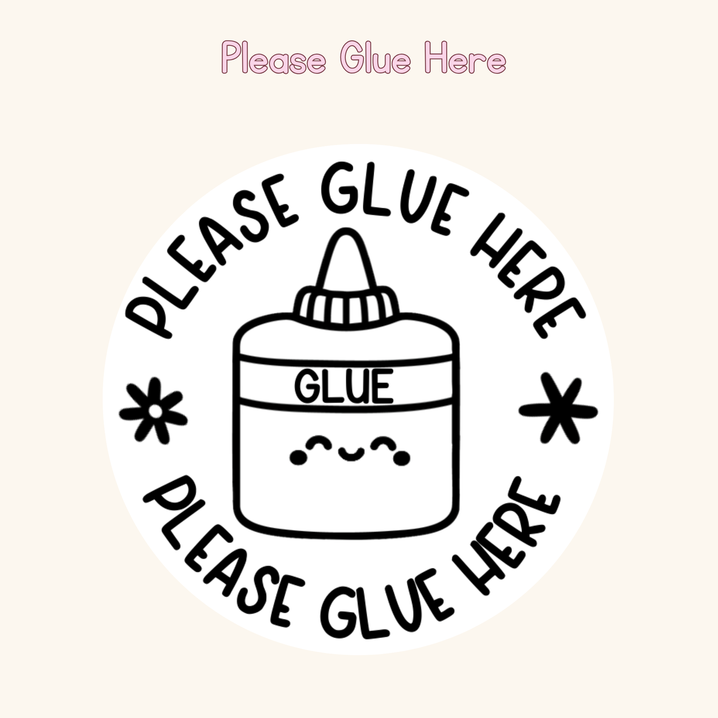 Please Glue Here Stamp