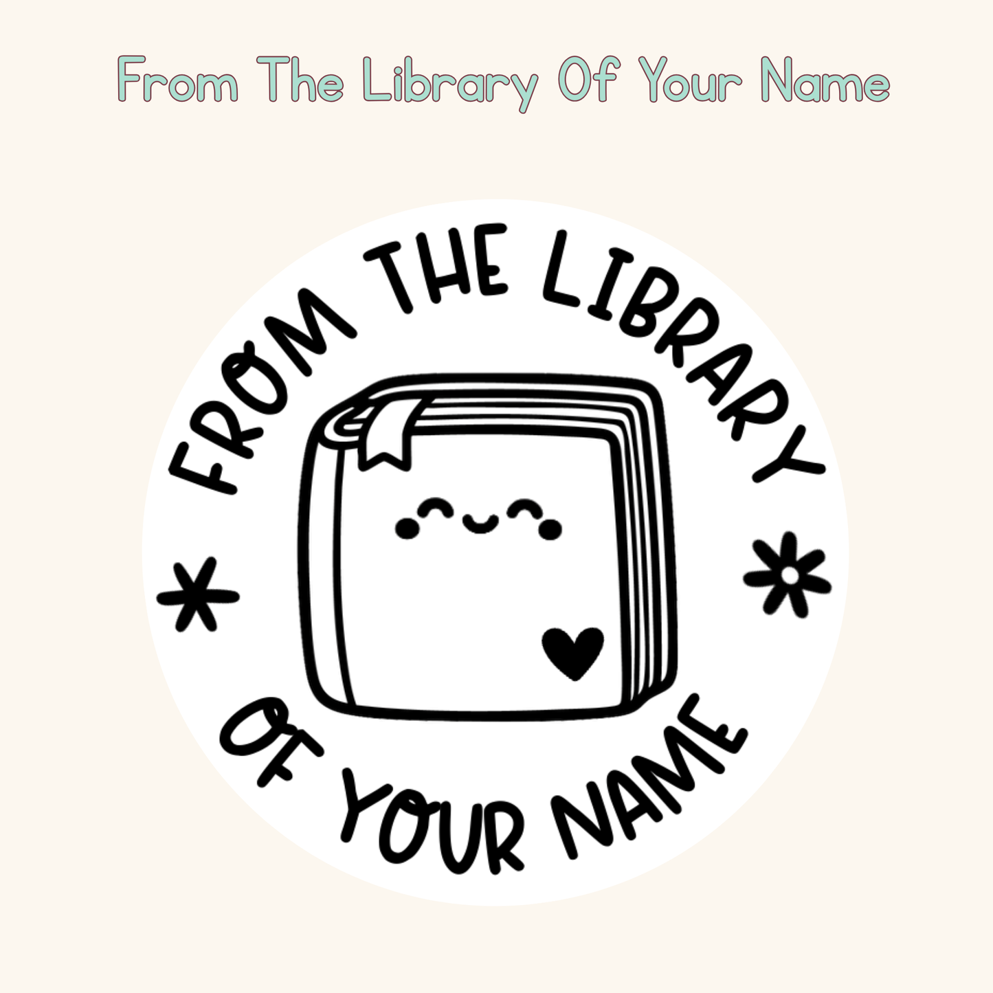 From The Library Of Your Name Personalised Stamp
