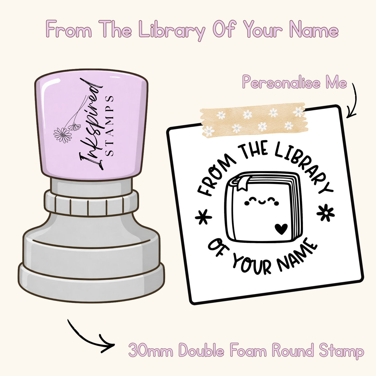 From The Library Of Your Name Personalised Stamp