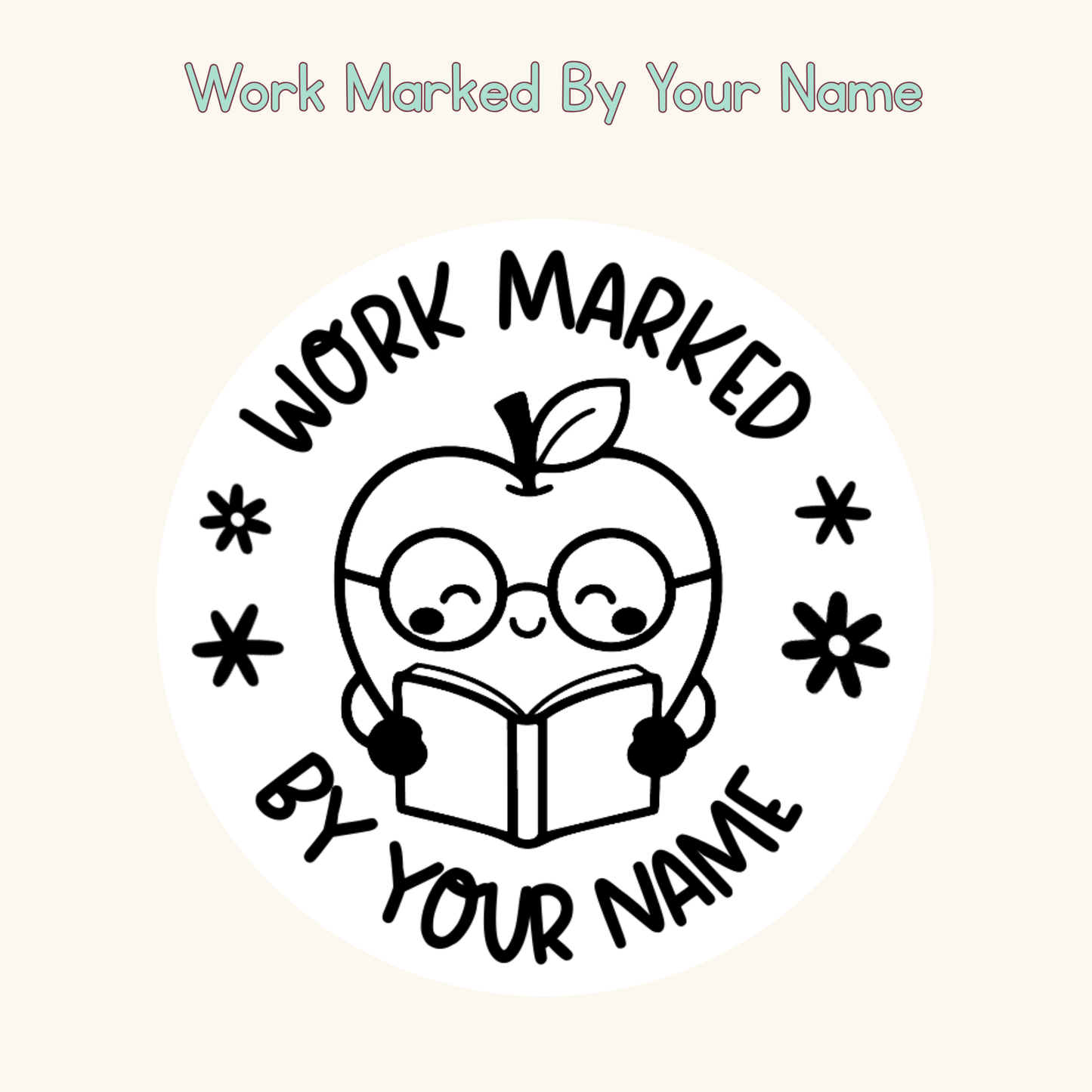 Work Marked By Your Name Personalised Stamp