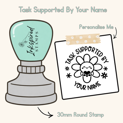 Task Supported By Your Name Personalised Stamp