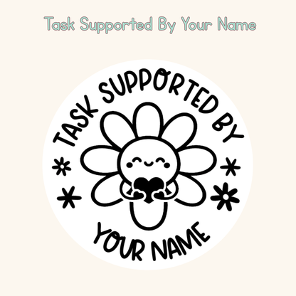 Task Supported By Your Name Personalised Stamp