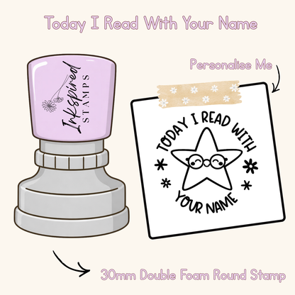 Today I Read With Your Name Personalised Stamp