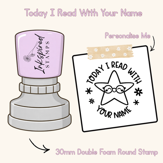 Today I Read With Your Name Personalised Stamp