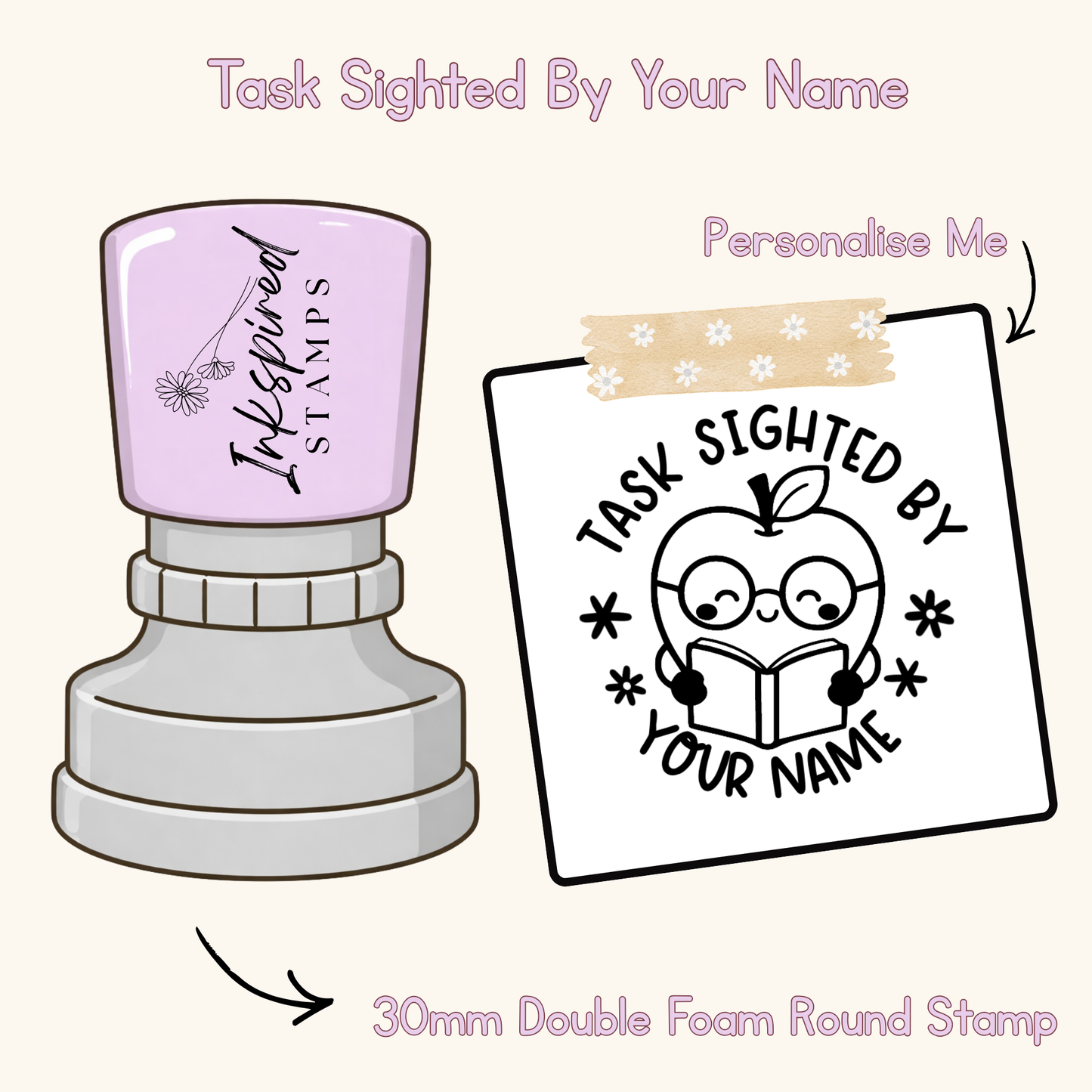 Task Sighted By Personalised Stamp