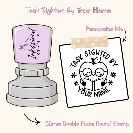 Task Sighted By Personalised Stamp