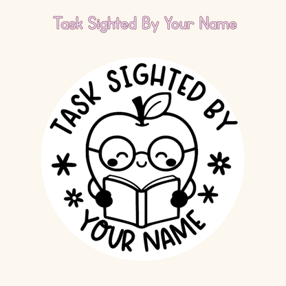Task Sighted By Personalised Stamp