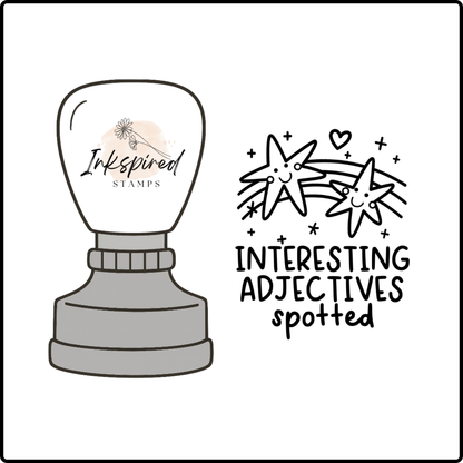Interesting Adjectives Spotted Stamp
