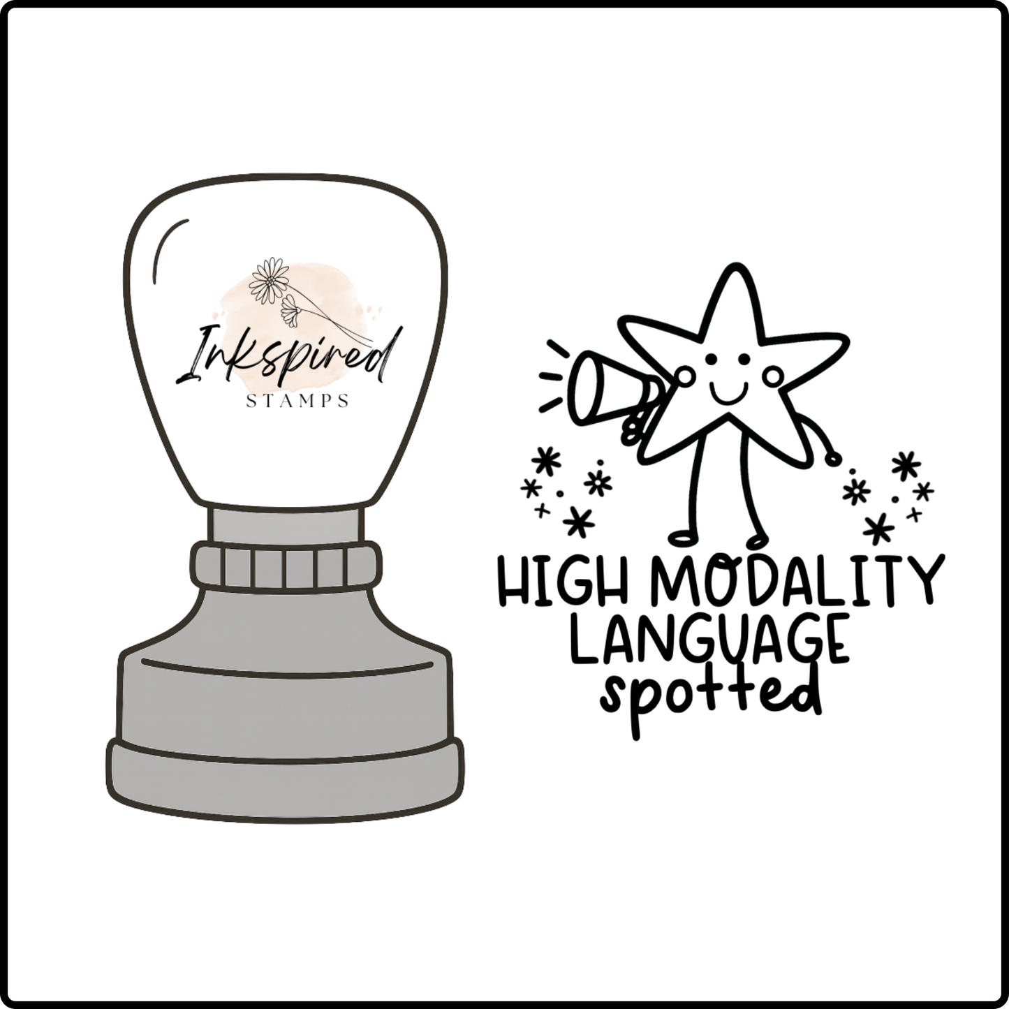 High Modality Language Spotted Stamp