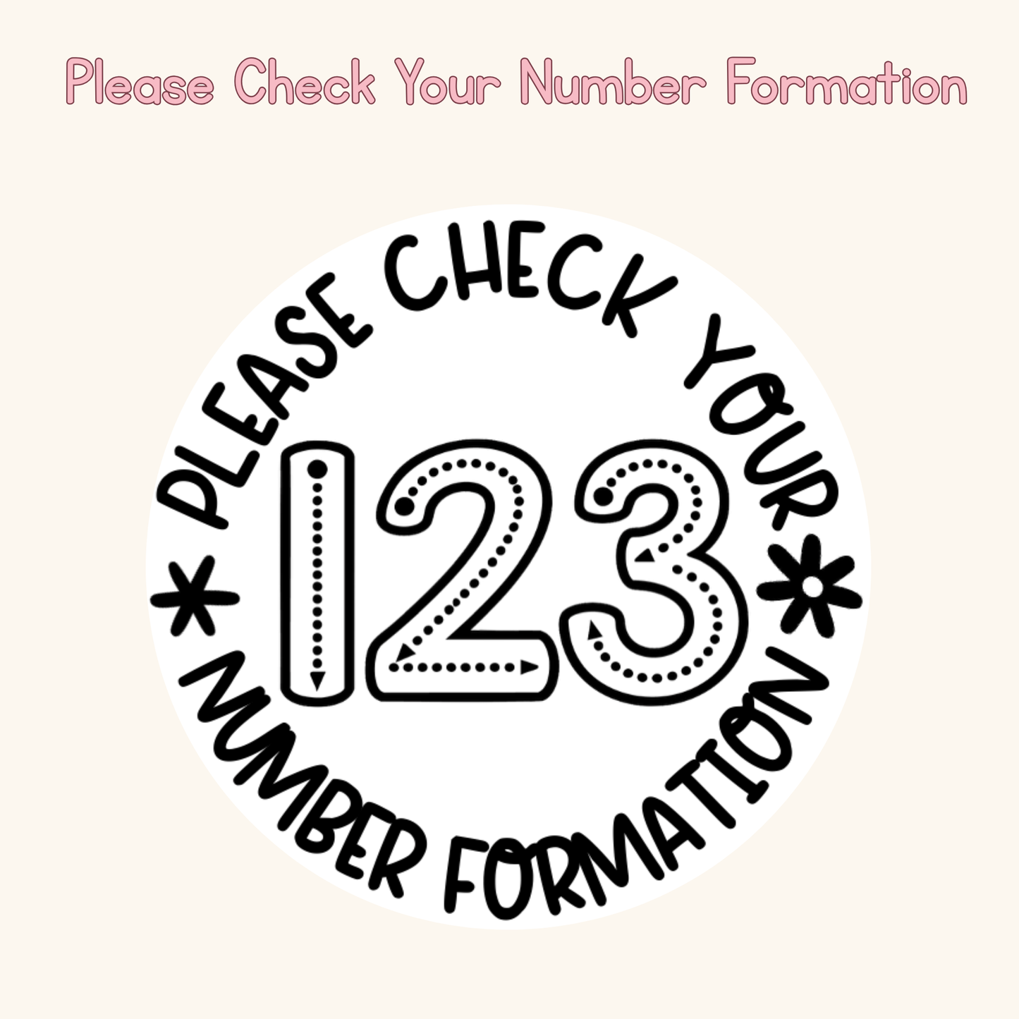 Please Check Your Number Formation Stamp