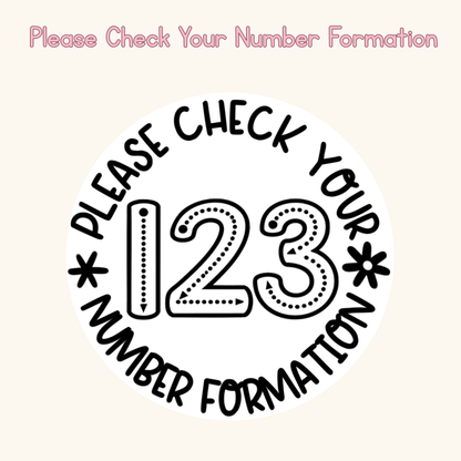 Please Check Your Number Formation Stamp
