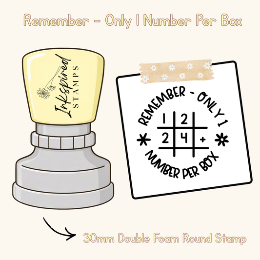 Remember - Only 1 Number Per Box Stamp