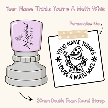 Your Name Thinks You're A Math Whiz Personalised Stamp