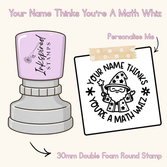 Your Name Thinks You're A Math Whiz Personalised Stamp