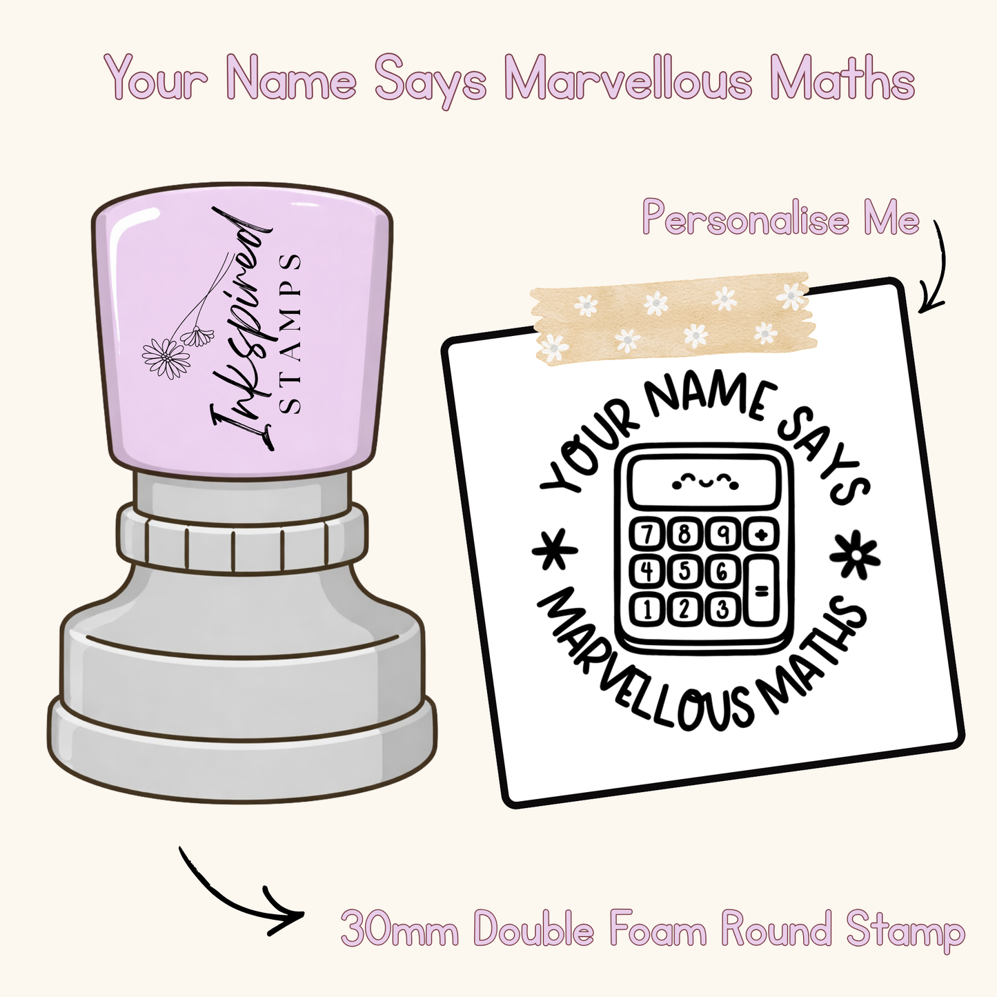 Your Name Says Marvellous Maths Personalised Stamp
