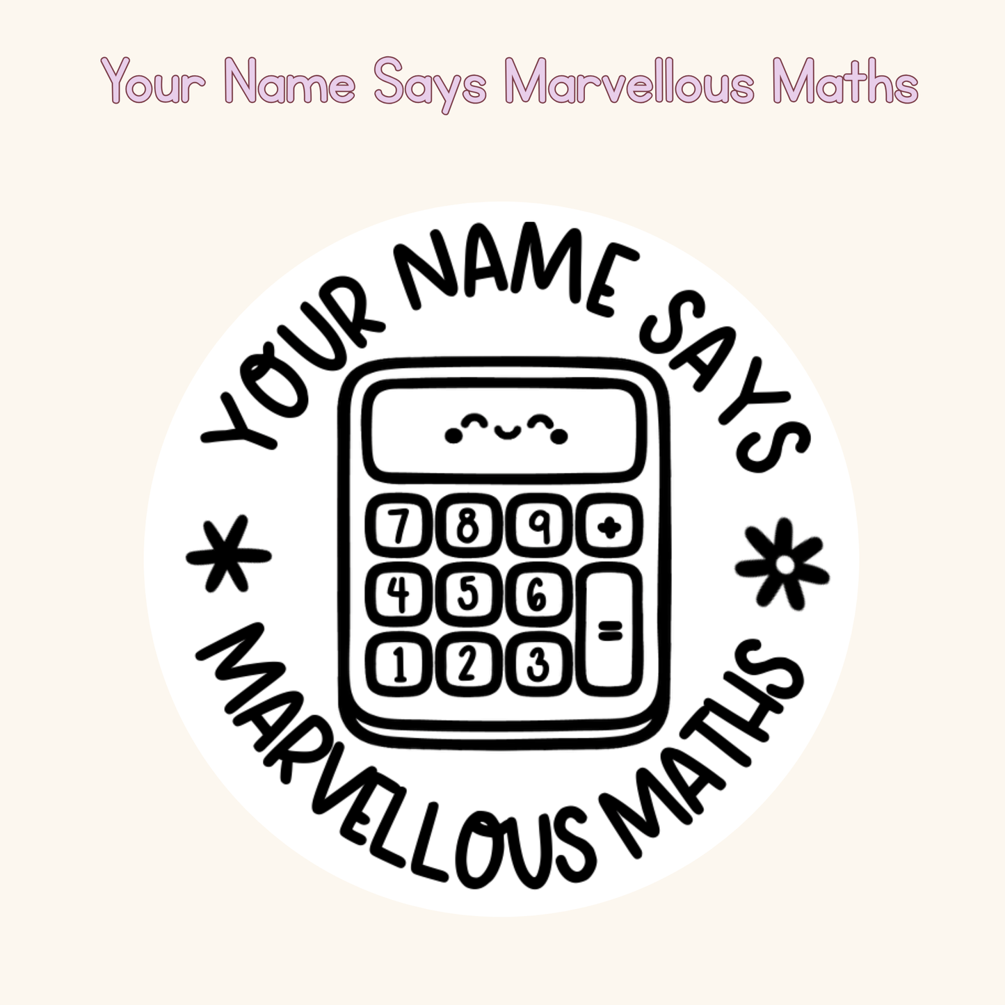 Your Name Says Marvellous Maths Personalised Stamp