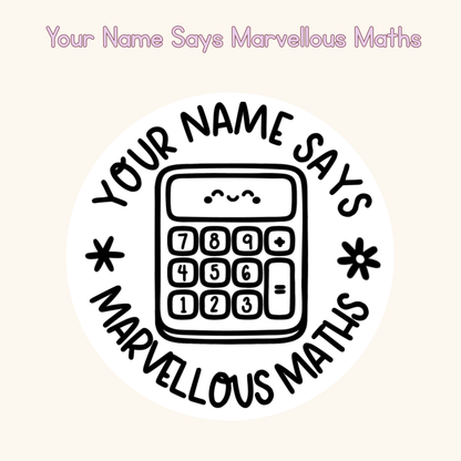 Your Name Says Marvellous Maths Personalised Stamp