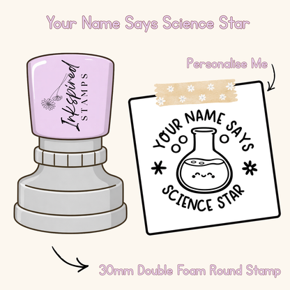 Your Name Says Science Star Personalised Stamp