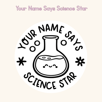 Your Name Says Science Star Personalised Stamp