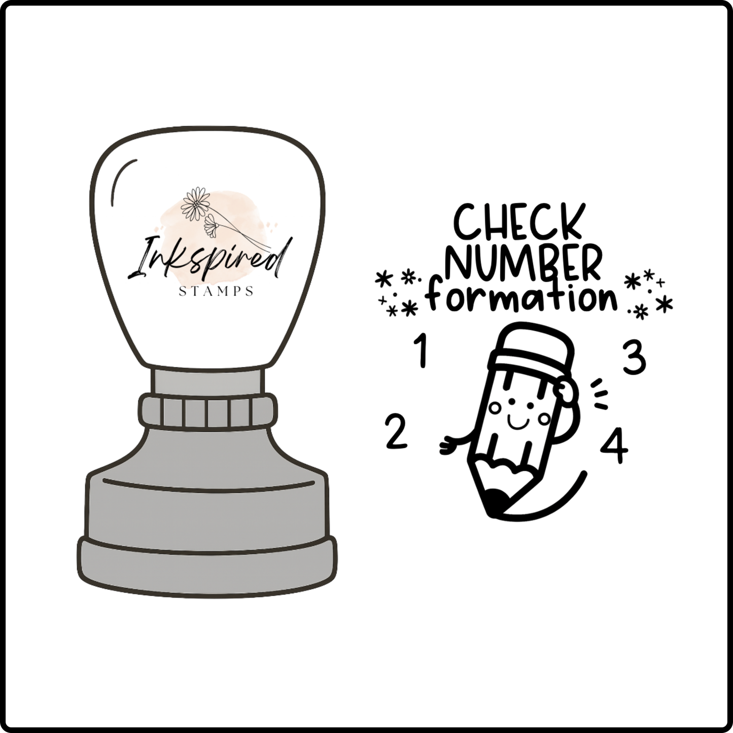 Check Number Formation Stamp