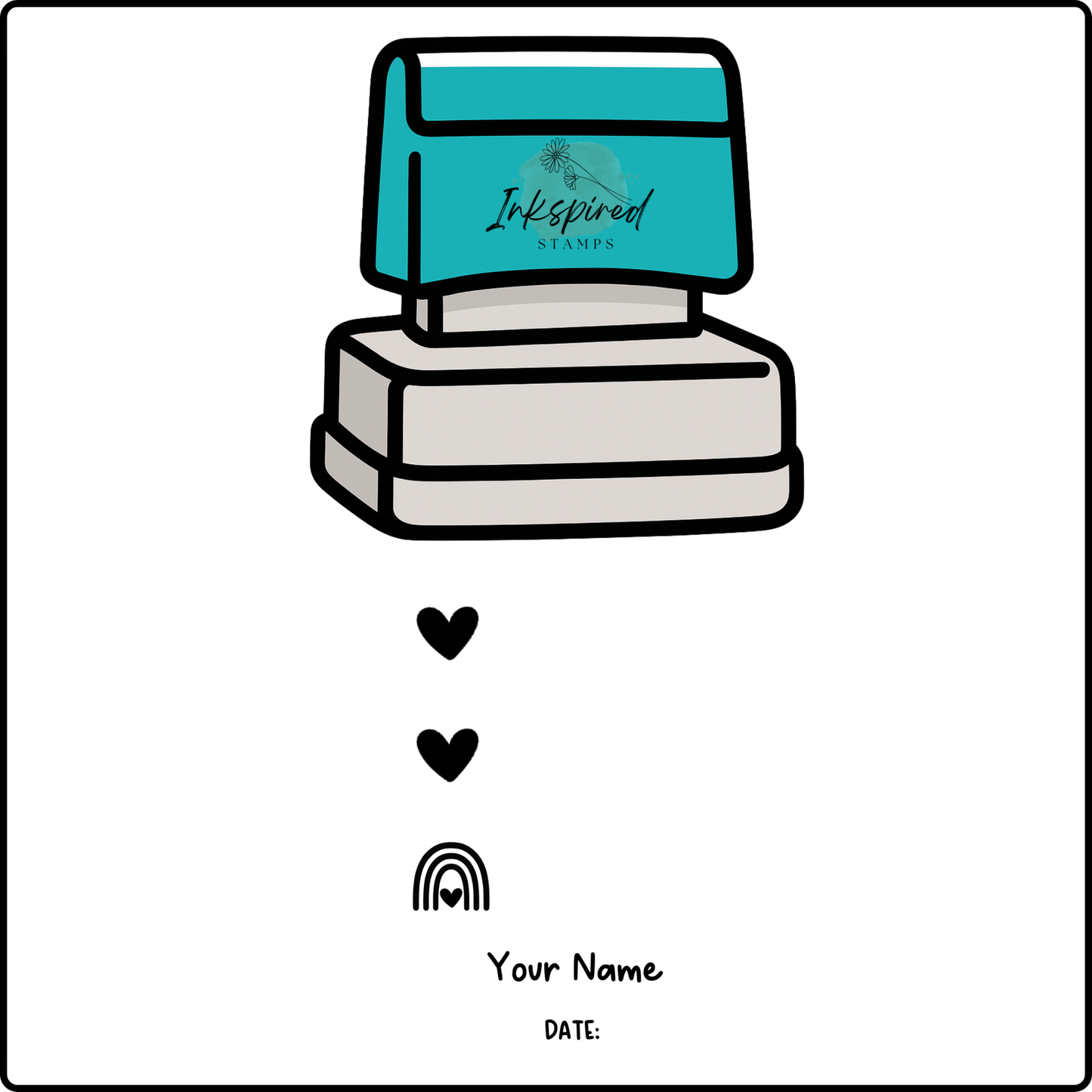 2 Hearts and a Rainbow Feedback Stamp