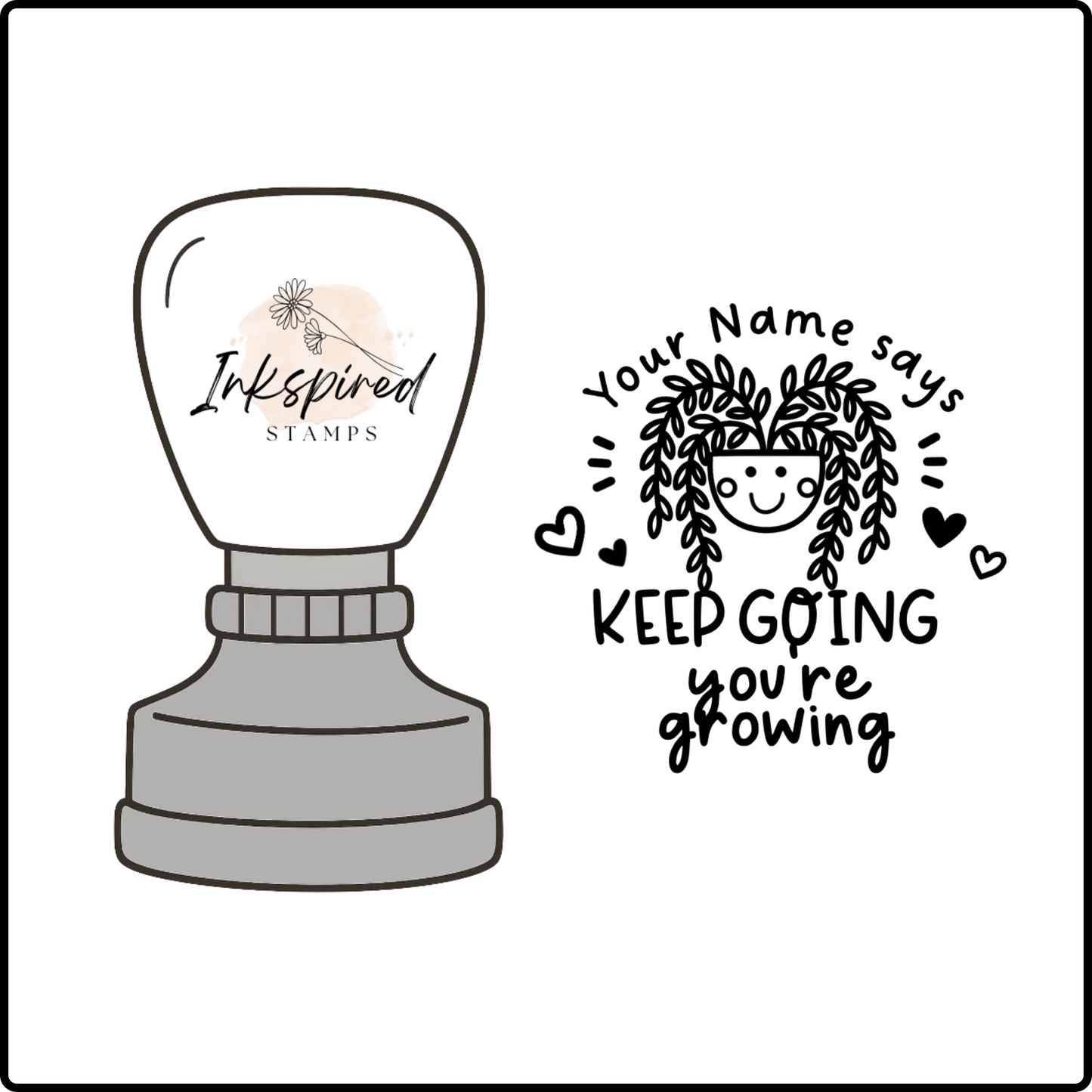 Keep Going Your Growing Personalised Stamp