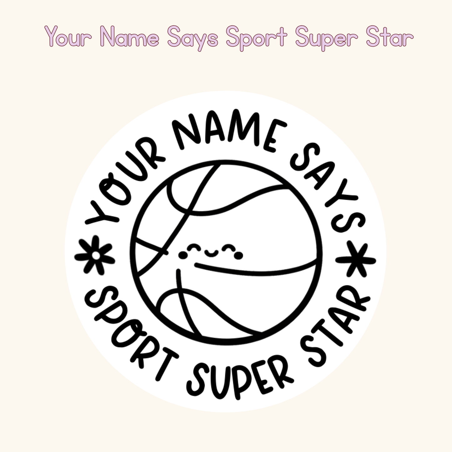 Your Name Says Sport Super Star Personalised Stamp