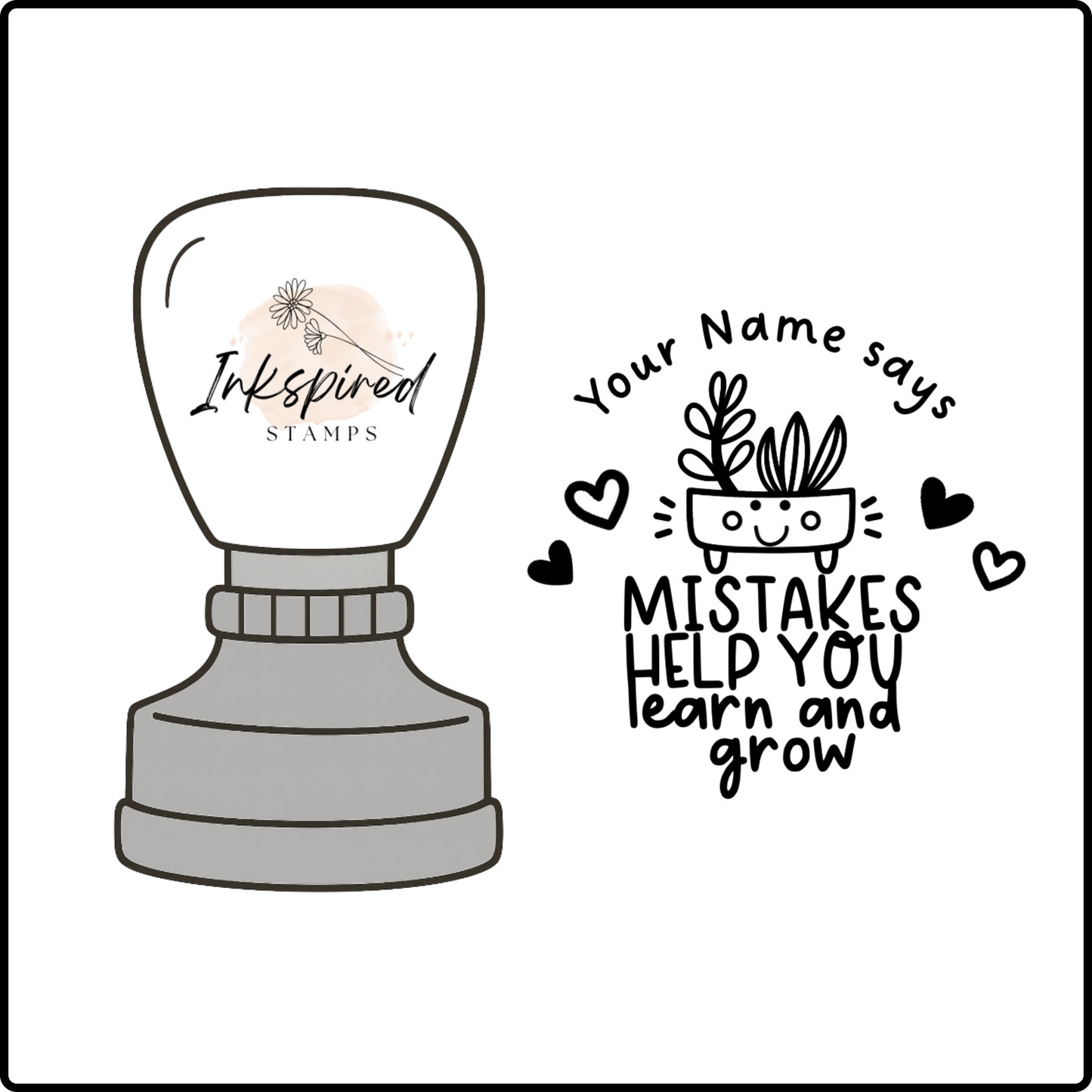 Mistakes Help You Learn and Grow Personalised Stamp